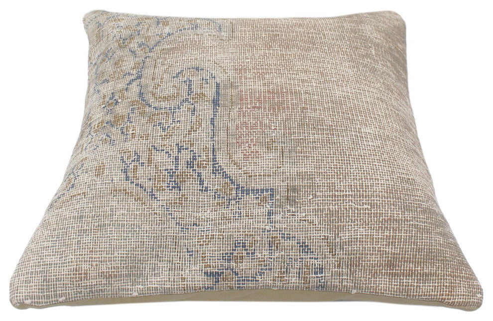 Contemporary Willough Vintage Distressed Handmade Rug Pillow