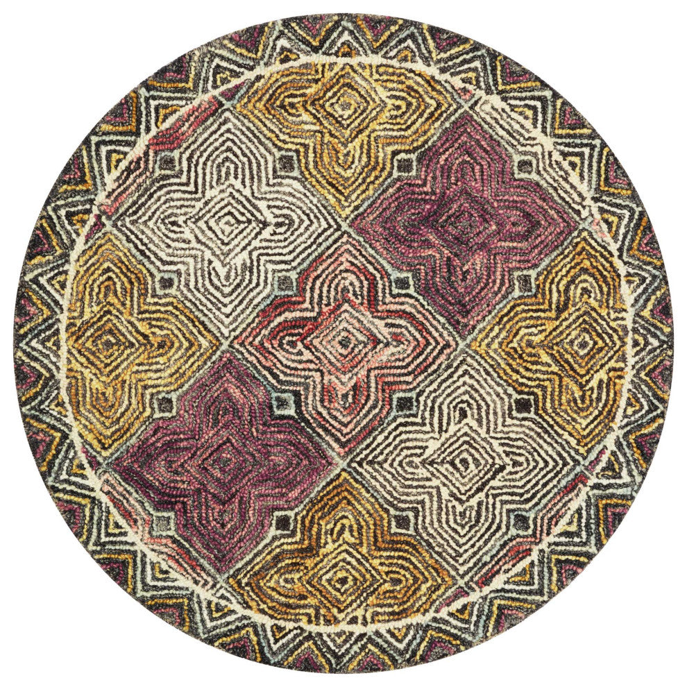 Loloi II Spectrum Gray/Multi, 3'x3' Round