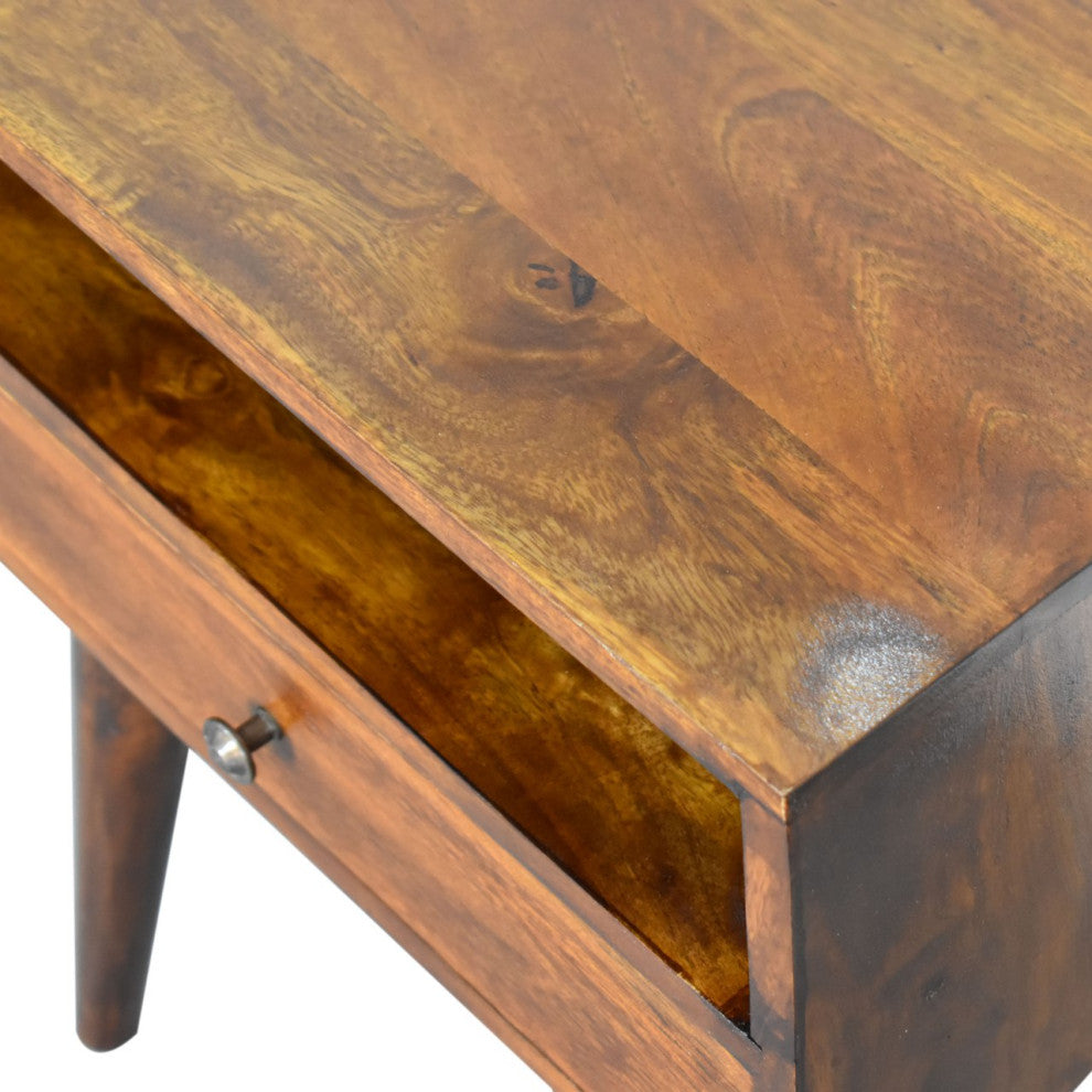 Modern Chestnut Solid Wood Nightstand