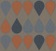 Raffi, Modern Geometric Color Gray, Light Blue, Orange Wallpaper Roll
