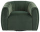 GDF Studio 360Â° Modern Swivel Club Chair, Metal Base, Velvet/Olive Green