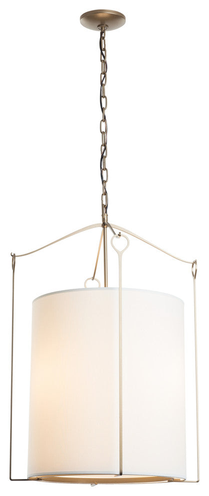 Bow Tall Pendant, Soft Gold Finish, Natural Anna Shade