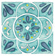 "Garden Getaway Tile VII Teal" Digital Paper Print by Laura Marshall, 42"x42"