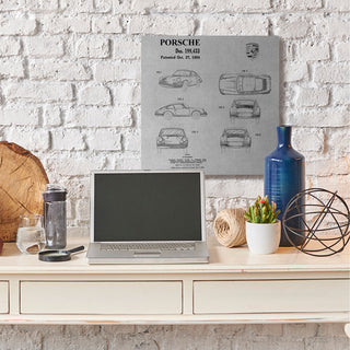 Patent Porsche Car Grey Modern Design, 30"x30"