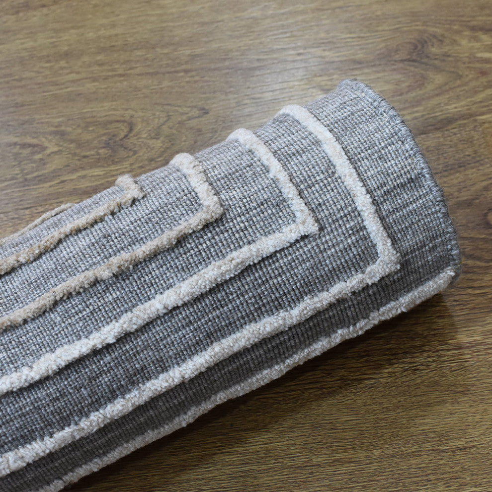 HAND WOVEN FLAT WEAVE KILIM POLYESTER RUGS -Rectangle,Gray Multicolor,Geometric, [Rectangle] 9'x12'