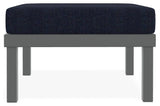 Larssen Cushion Deep Seating Outdoor Ottoman, Indigo/Graphite