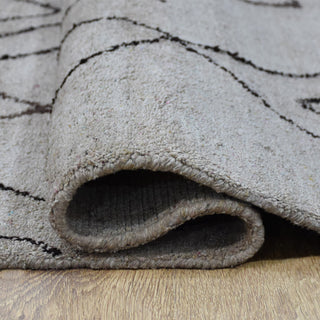 HAND KNOTTED LOOM SILK AREA RUGS-5'x8',Rectangle,Beige Brown,Contemporary