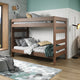 Jericho Mahogany Brown Twin XL Wooden Bunk Beds, Mahogany, Twin Over Twin