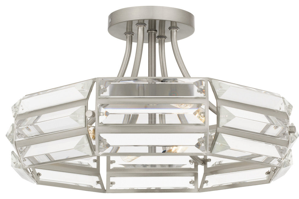 Quoizel QSF6209 Padilla 4 Light 17"W Semi-Flush Drum Ceiling - Brushed Nickel