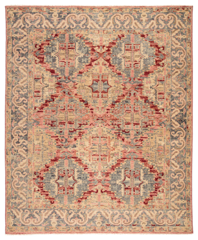 Jaipur Living Taryn Knotted Trellis Beige/Pink Area Rug, 8'10"x12'9"