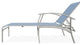 Belle Isle Sling 4-Position Outdoor Chaise Lounge, Sky/Snow