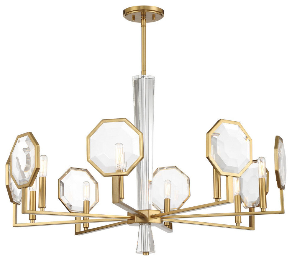 Leighton 8-Light Chandelier, Warm Brass