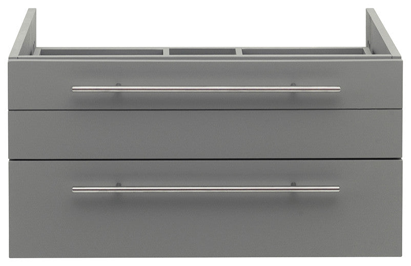 Lucera Wall Mount Vessel Sink Bathroom Cabinet, Gray, 30"