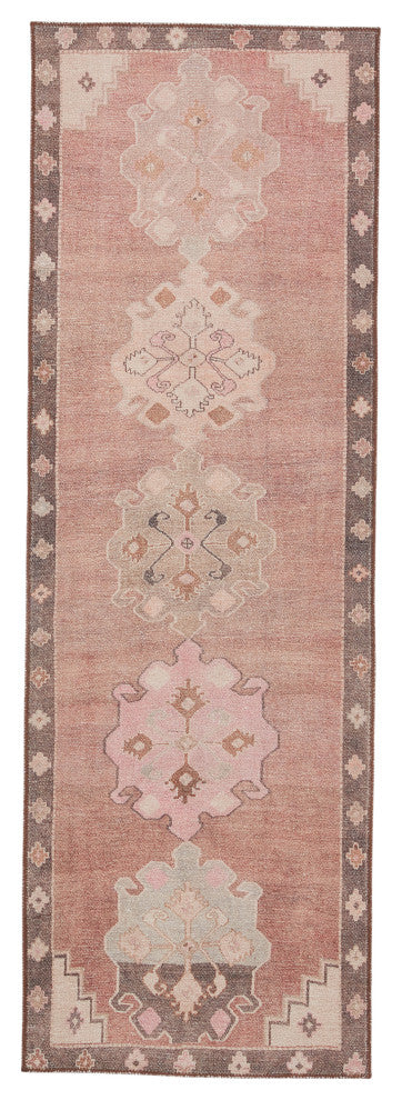 Vibe by Jaipur Living Chilton Medallion Pink/Brown Rug, 2'6"x10'