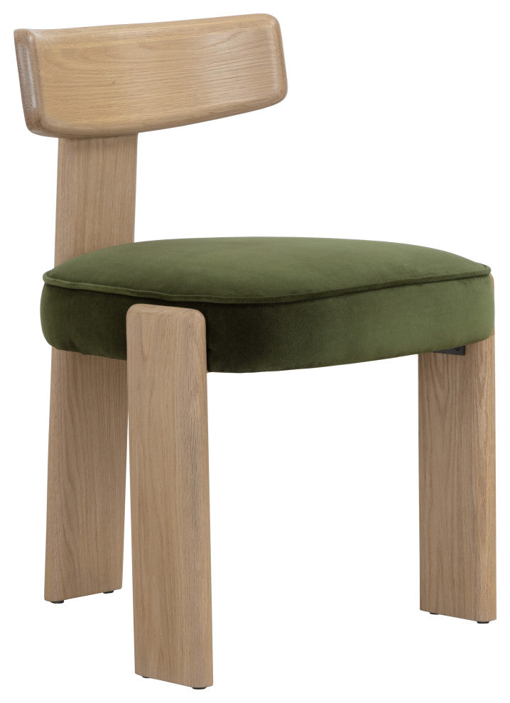 Horton Dining Chair, Rustic Oak, Forest Green, Set of 2