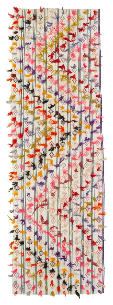 Rug N Carpet - Handwoven Oriental 3' 4" x 10' 9" Rustic Runner Kilim Rug