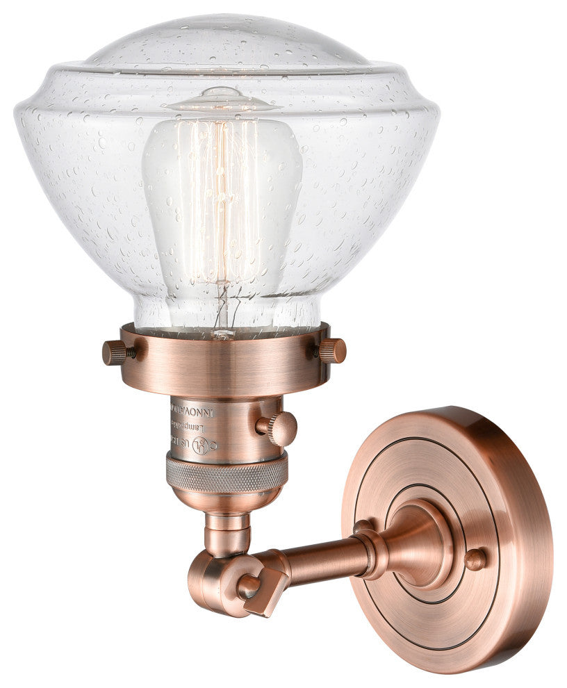 Olean 1-Light Sconce, Antique Copper, Seedy