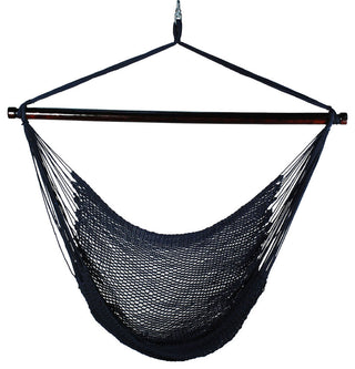 Hanging Caribbean Rope Chair, Navy Blue