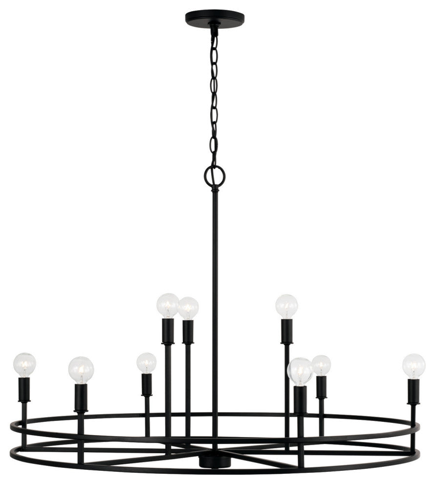 Capital Lighting 448791 Fuller 9 Light 35"W Ring Chandelier - Matte Black