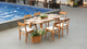 ROSSIO - ICOO Outdoor 6+1 Piece Retractable Teak Dining Set, Brown, 82'inch