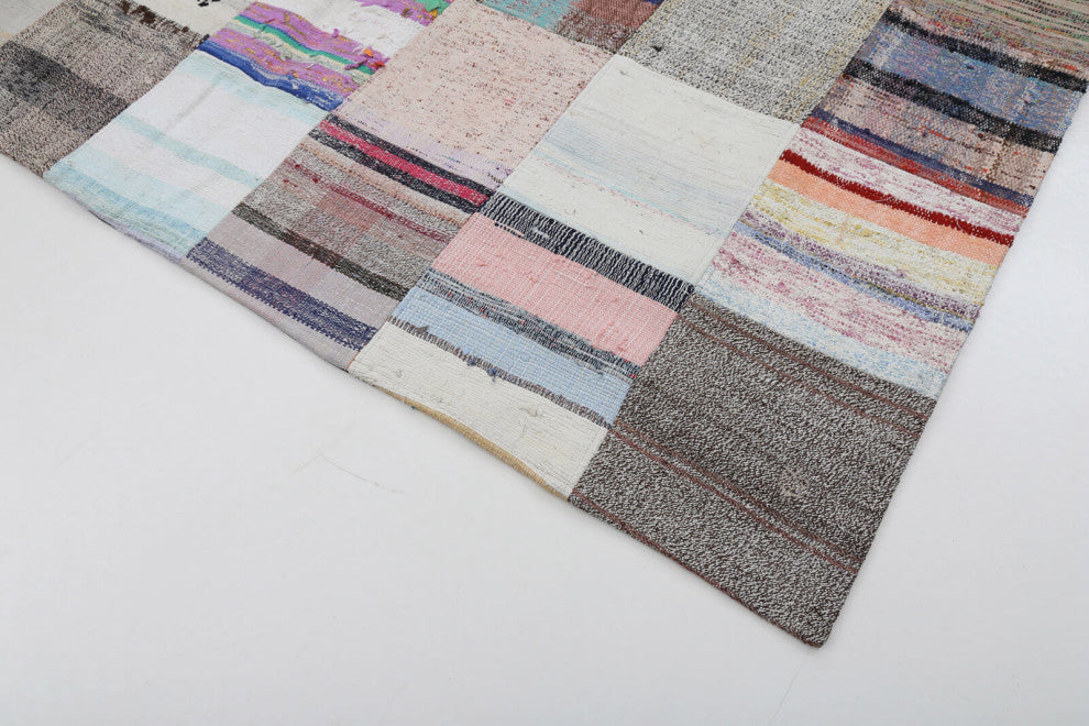 Rug N Carpet - Handmade Oriental 6' 7'' x 9' 10'' Unique Patchwork Kilim Rug