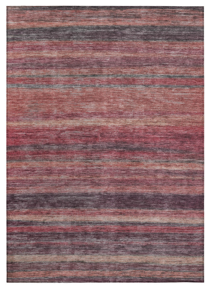 Machine Washable Indoor/Outdoor Chantille ACN1639 Paprika 5' x 7'6" Rug