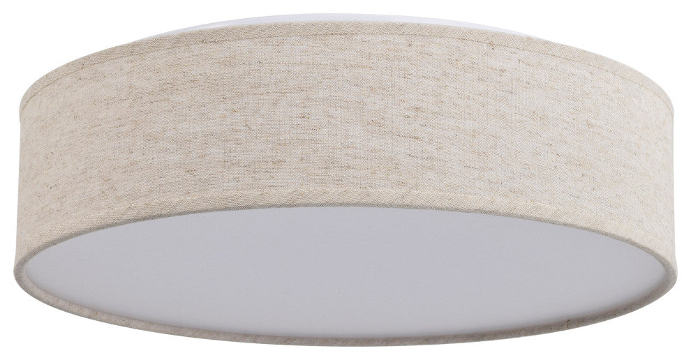 Nuvo 1-Light 15" LED Beige Fabric Flush Mount