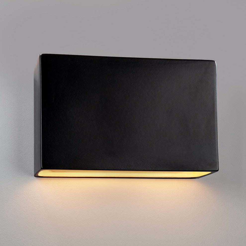 Rectangle Wall Sconce, Closed Top, 16", Dedicated LED, Carbon, Matte Black
