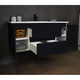 Salt 20Dx48" Floating Bathroom Vanity, Black With Acrylic Top