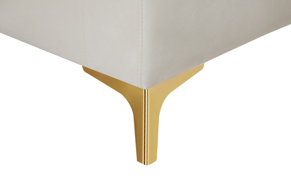 Naomi Velvet Upholstered Loveseat, Cream