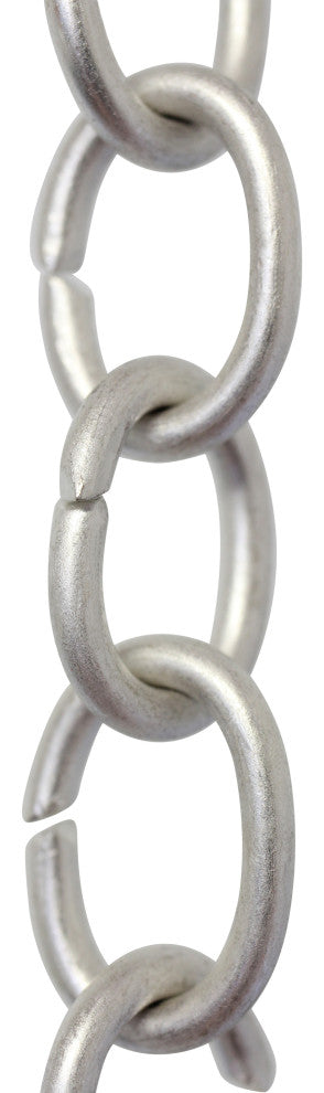 Brass Small Loop Chandelier Chain, 3', Matte Silver, U23