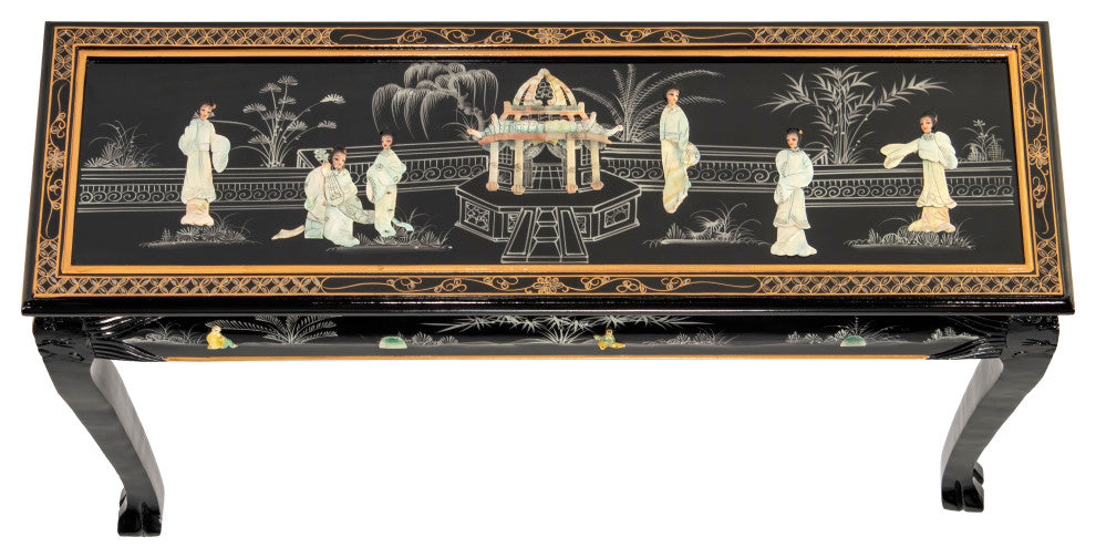 Black Lacquer Hall Table Royal Ladies
