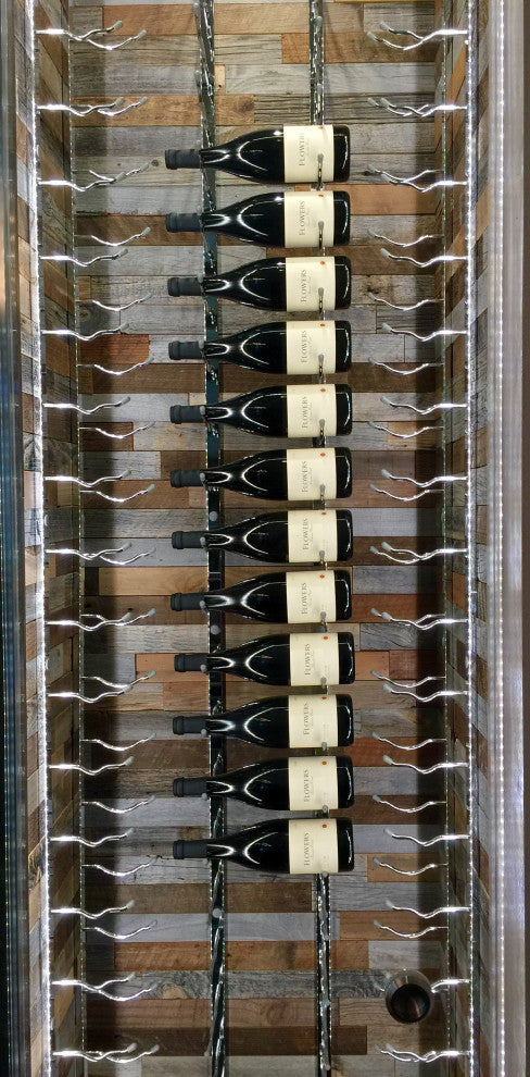 W Series Wine Rack 8 Wall Mounted Bottle Storage Kit, Chome, 48 Bottles (Double Deep)