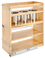 Wood Base Cabinet Utility Pull Out Organizer With Soft Close, 10.5"