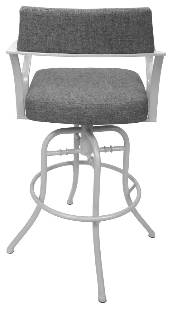 Swivel Tilt Metal Counter 26" or Bar 30" Stool - Carolina, Mojave Grey - White, 30"