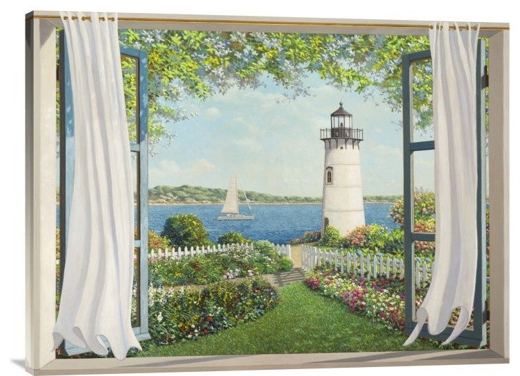 "Finestra sul faro" Stretched Canvas Giclee by Andrea Del Missier, 32x24"