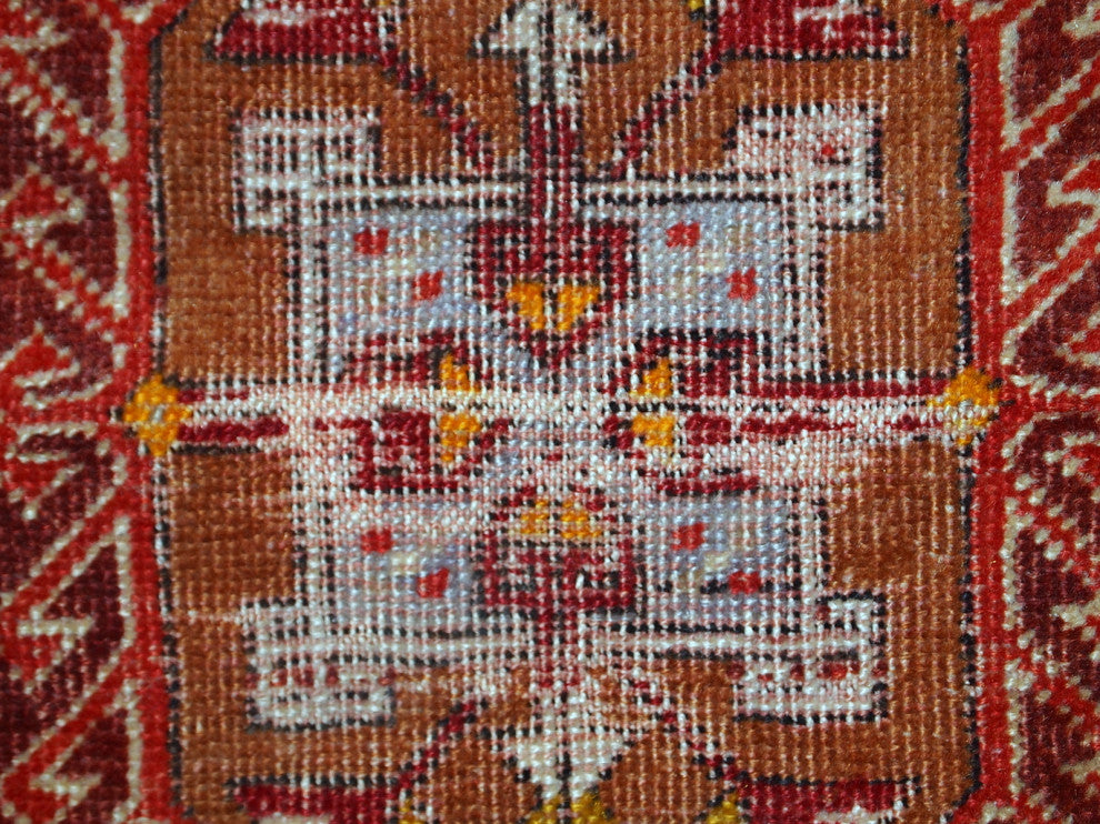 Handmade antique collectible Turkish Yastik rug 1.4' x 2.8' ( 44cm x 86cm ) 1920