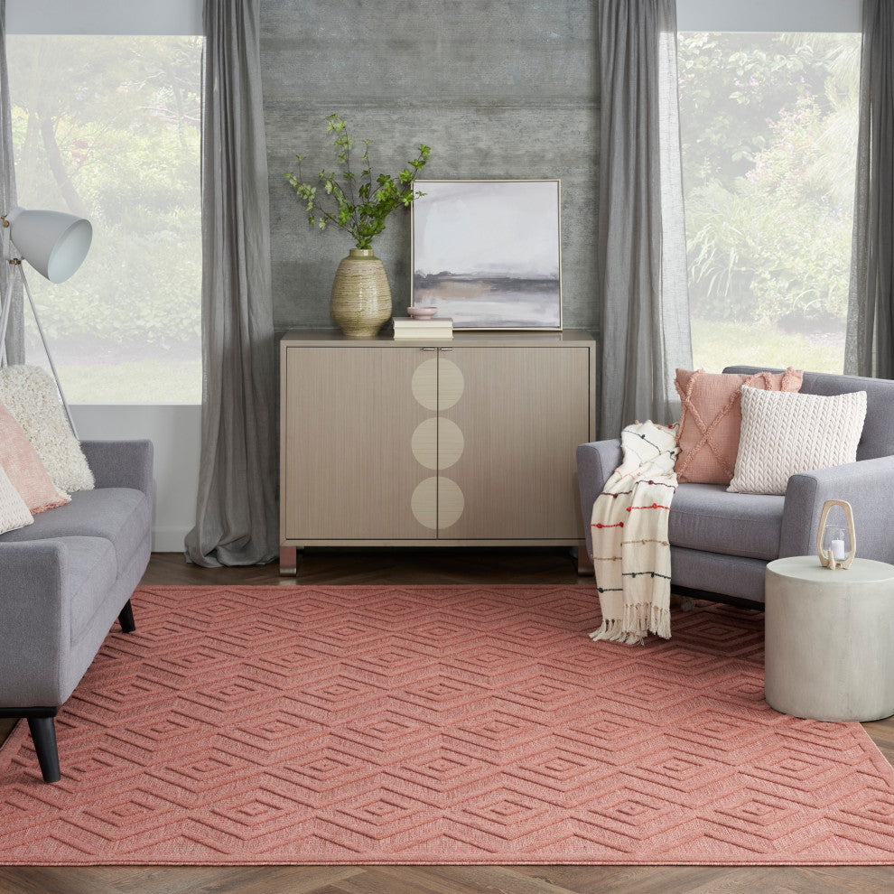 Nourison Versatile 9' x 12' Coral/Orange Modern Area Rug