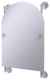 Monte Carlo Arched Top Frameless Rail Mounted Mirror, Polished Chrome