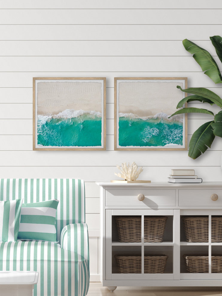 Beach and Sunshine Diptych, Set of 2, 12x12 Panels