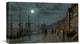 "City Docks By Moonlight" Canvas Giclee by John Atkinson Grimshaw, 22"x13"