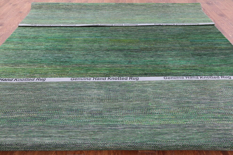 9' 10" X 13' 10" Super Savannah Gabbeh Wool and Silk Hand Knotted Rug Q6112