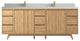 Madison Teak 84 Double Sink Bath Vanity in Light Natural 2" Carrara Quartz