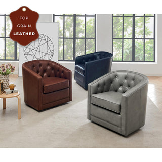 Walsh Swivel Accent Arm Chair, Garrett Brown