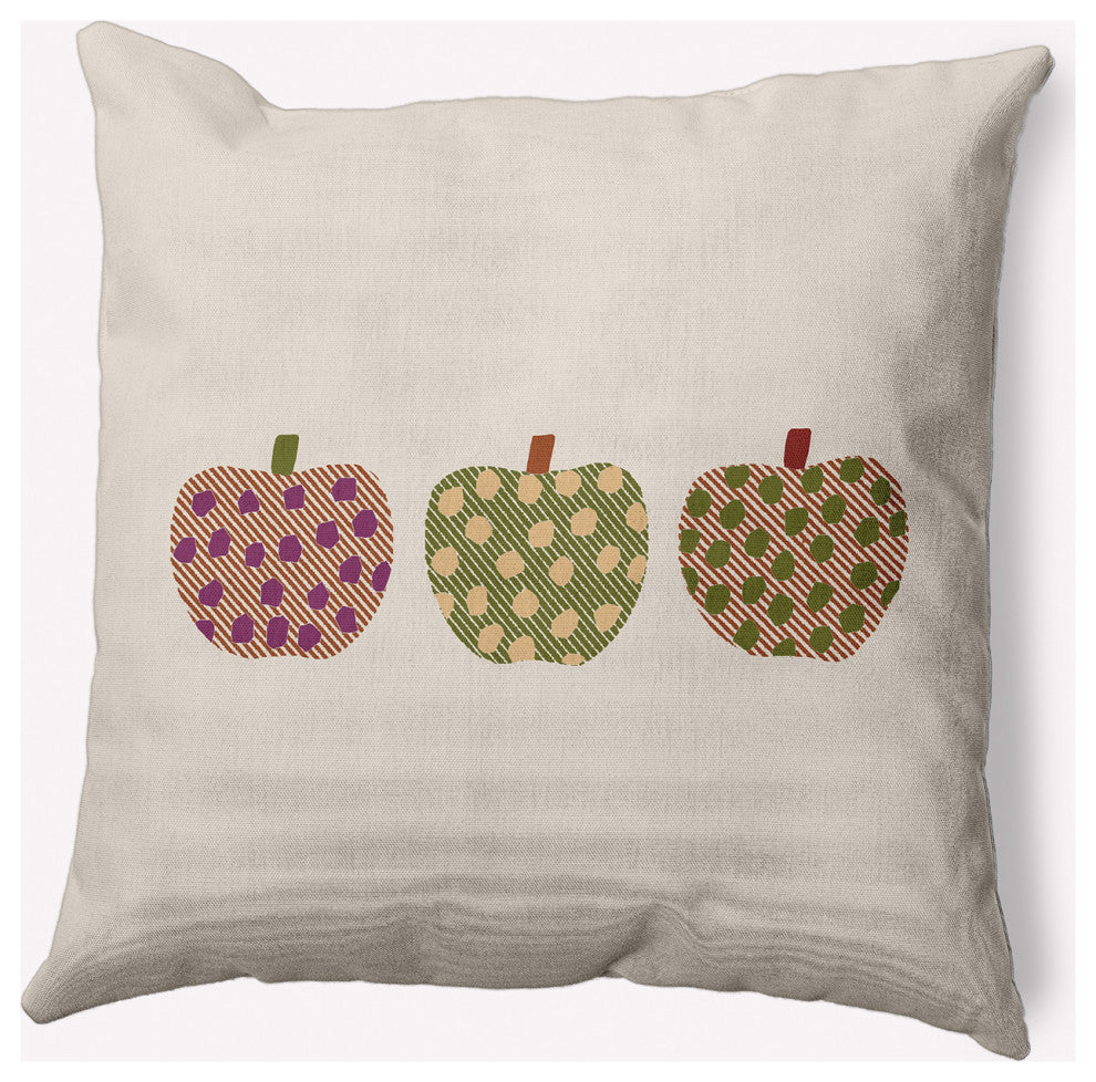20" x 20" Apples Indoor/Outdoor Polyester Throw Pillow, Dusty Rose