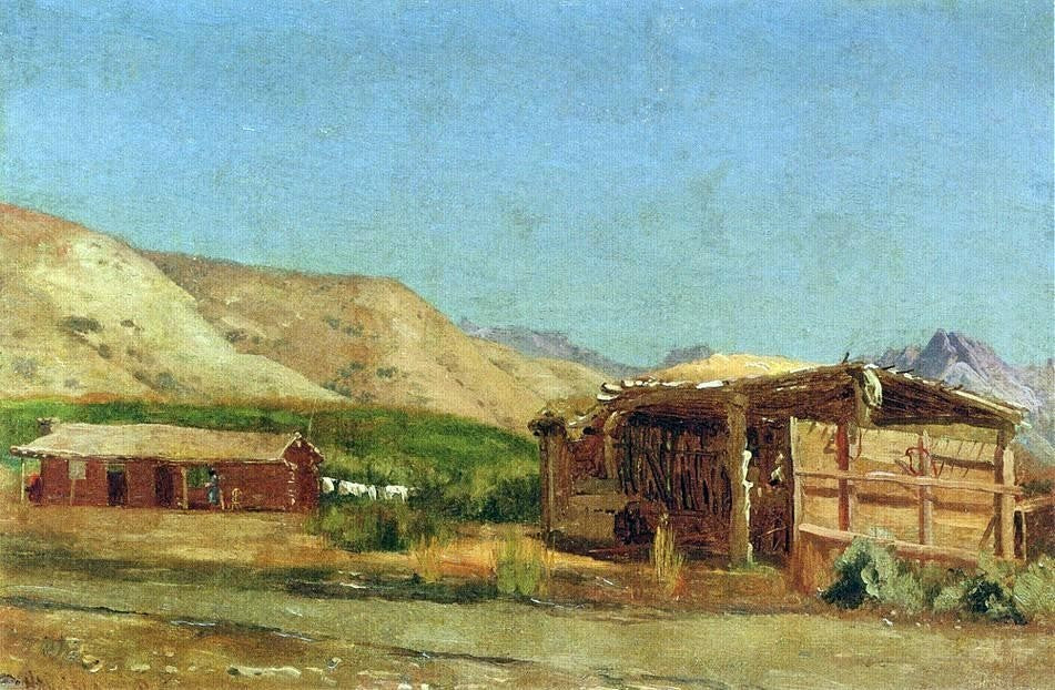 Jervis McEntee Hamilton's Ranch  Nevada, 18"x27" Gallery Wrapped Canvas