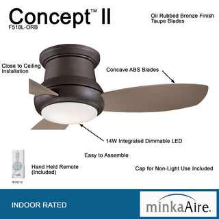 MinkaAire Concept II 44 LED Concept II 44" 3 Blade Indoor LED - Oil Rubbed