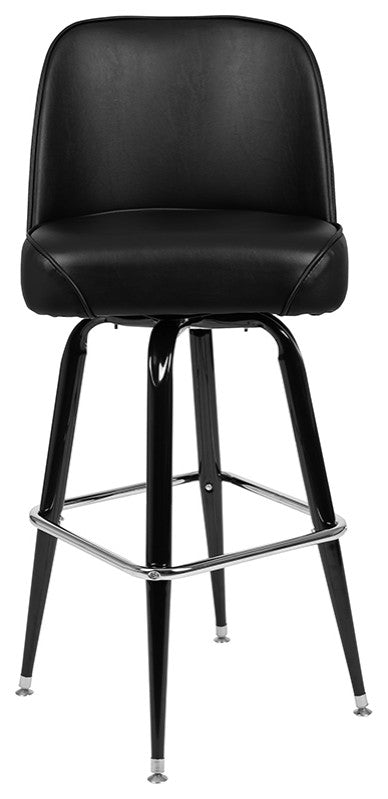 Flash Furniture Metal Barstool With Swivel Bucket Seat In Black