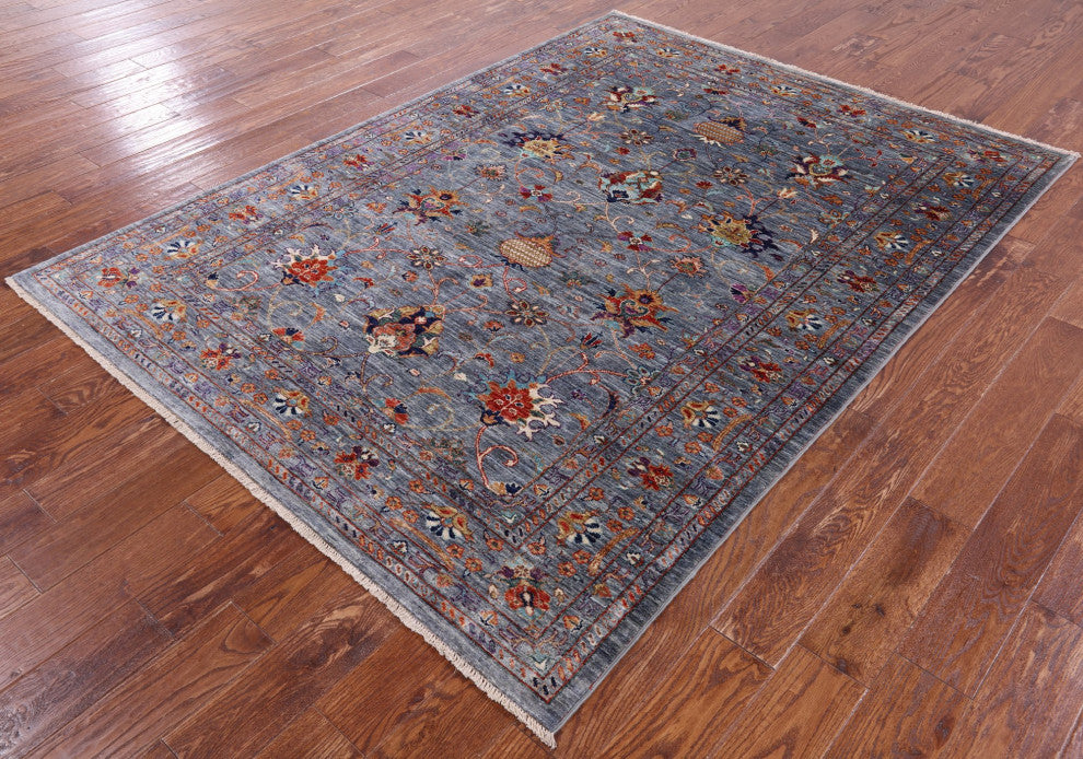 5' 9" X 7' 9" Persian Tabriz Hand Knotted Wool Rug Q9850