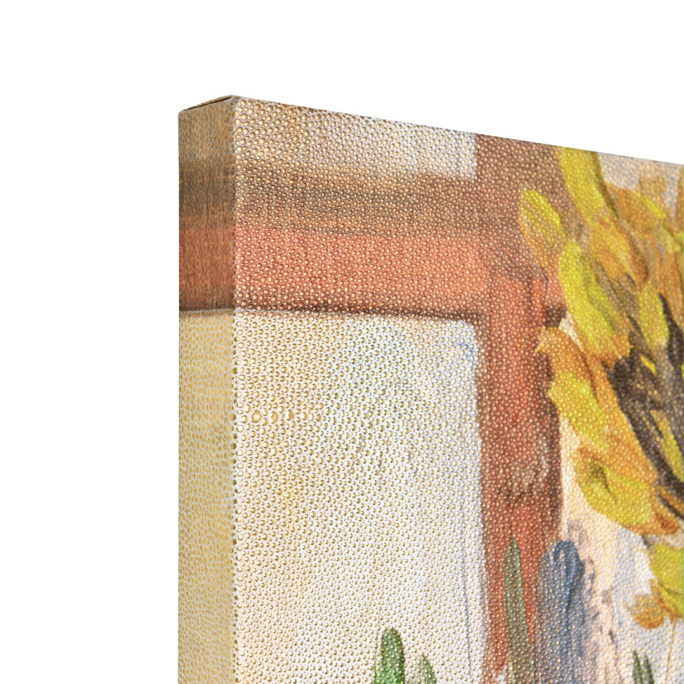 Timeless Serenity II" Gold Metallic Shagreen Wrapped Canvas Wall Art 48"x36"